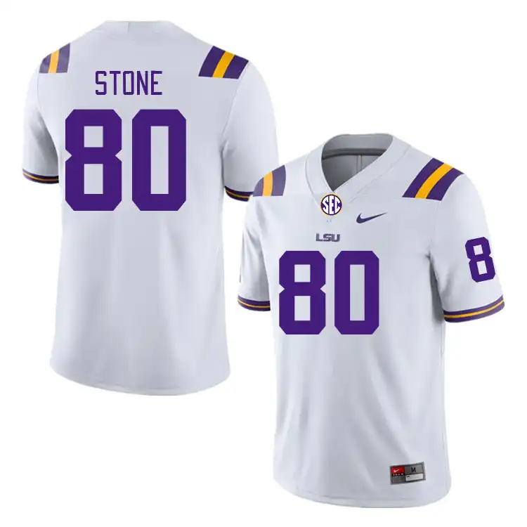 Men's LSU Tigers Isaiah Stone #80 White NCAA Football Jersey